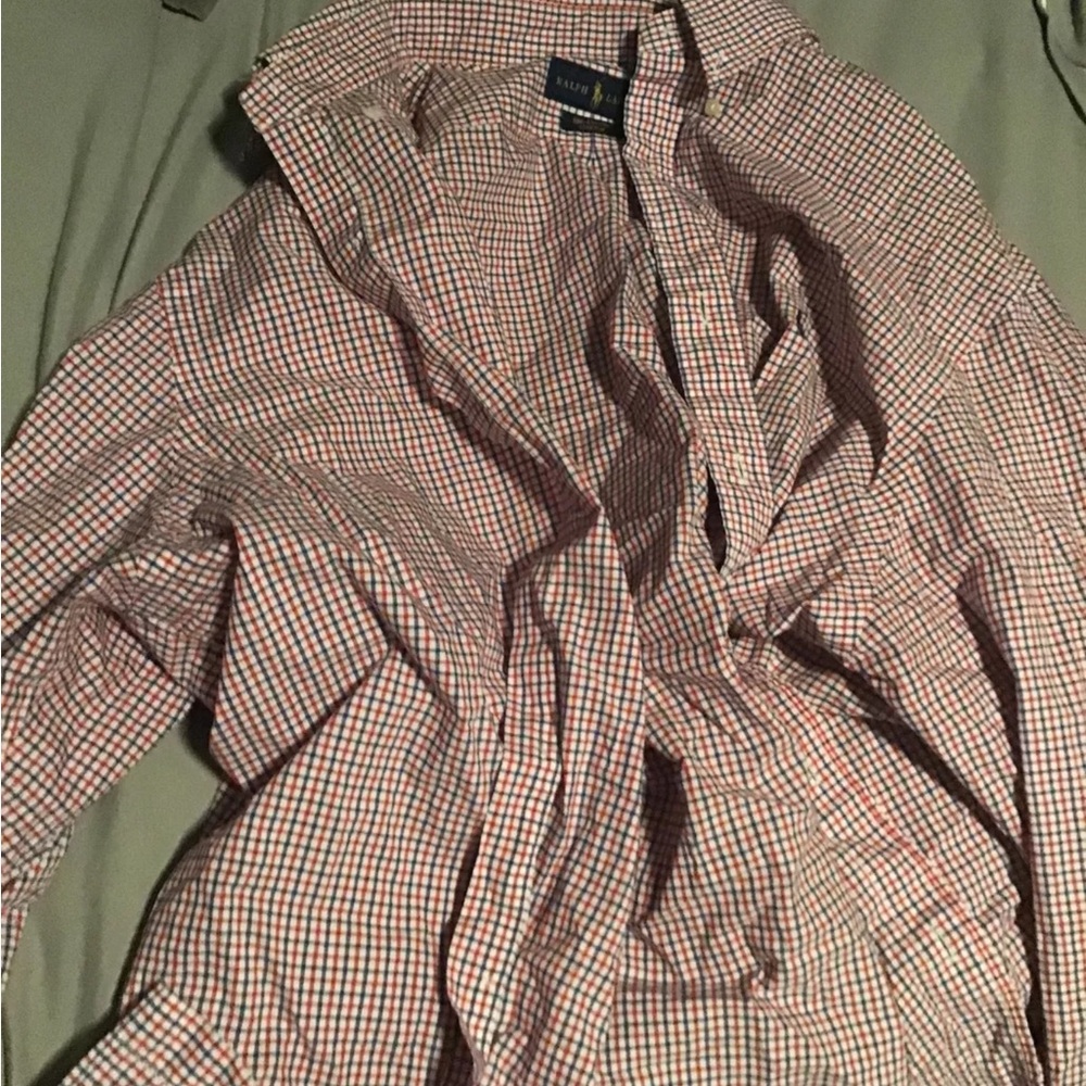 Ralph Lauren Red and White Dress Shirt